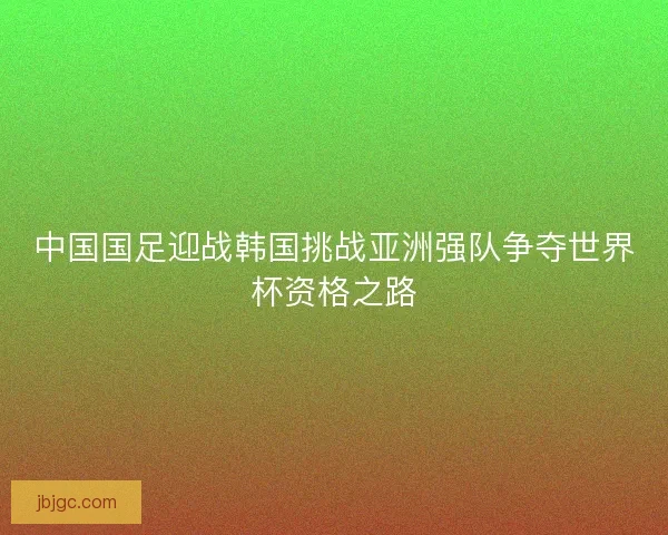 中国国足迎战韩国挑战亚洲强队争夺世界杯资格之路